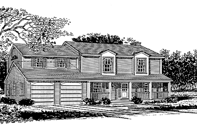 House Blueprint - Colonial Exterior - Front Elevation Plan #315-124