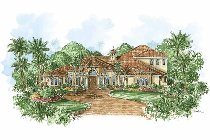 Dream House Plan - Exterior - Front Elevation 3 for Mediterranean House Plan #1017-63 - 4 bed, 4.5 bath