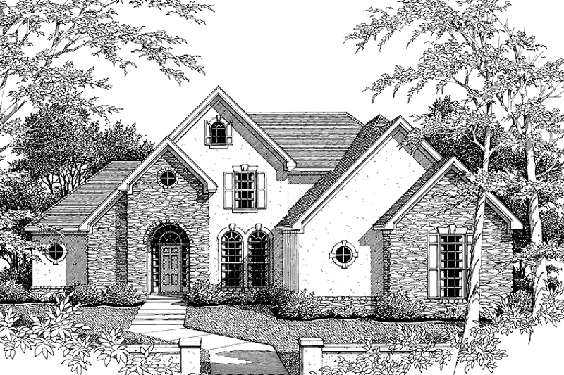 Architectural House Design - Exterior - Front Elevation 3 for European House Plan #952-119 - 4 bed, 2.5 bath