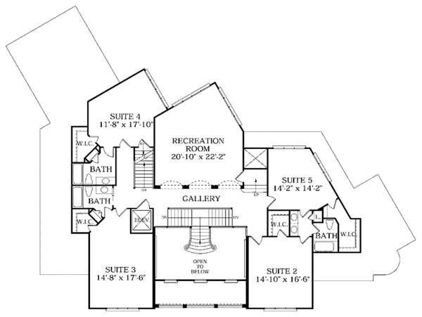Architectural House Design - Mediterranean Floor Plan - Upper Floor Plan #453-326