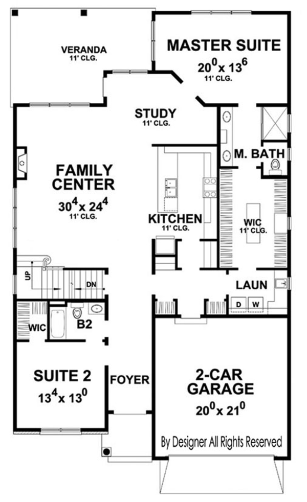 House Plan Design - Country Floor Plan - Main Floor Plan #20-2252