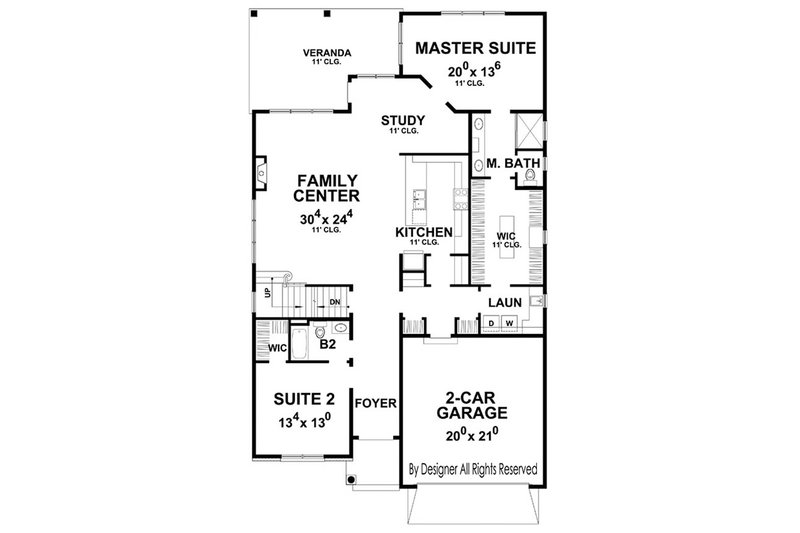 Home Plan - Floor Plan - Main Floor for Country House Plan #20-2252 - 3 bed, 3 bath