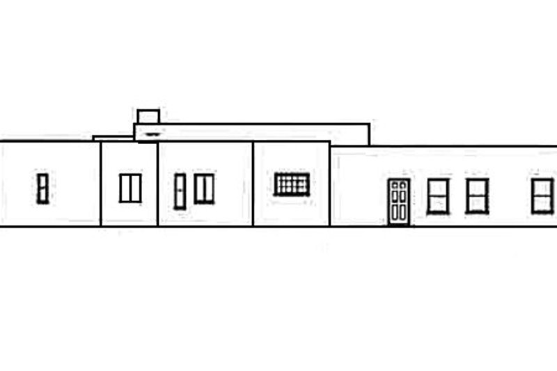 House Blueprint - Exterior - Rear Elevation for Adobe / Southwestern House Plan #1-558 - 4 bed, 2.5 bath