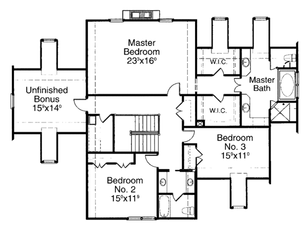 Dream House Plan - Country Floor Plan - Upper Floor Plan #429-197