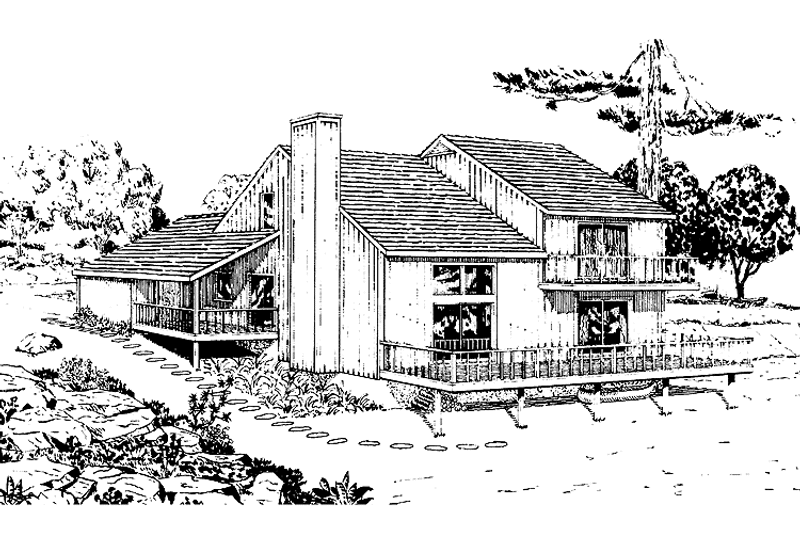 Home Plan - Exterior - Rear Elevation for Contemporary House Plan #320-821 - 3 bed, 2 bath