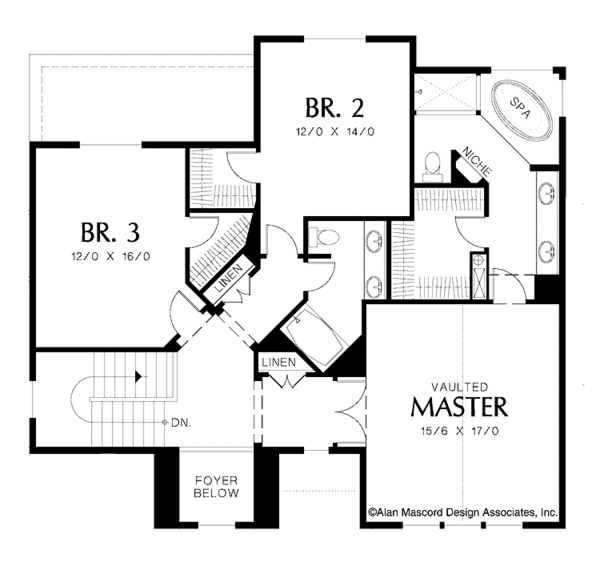 Architectural House Design - Traditional Floor Plan - Upper Floor Plan #48-850