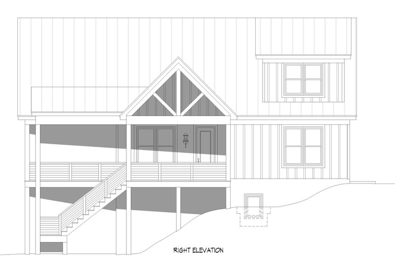House Blueprint - Exterior - Other Elevation 2 for Country House Plan #932-1454 - 3 bed, 2.5 bath