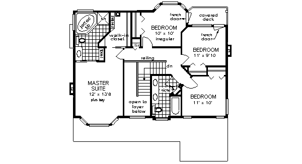 House Blueprint - Traditional Floor Plan - Upper Floor Plan #18-263