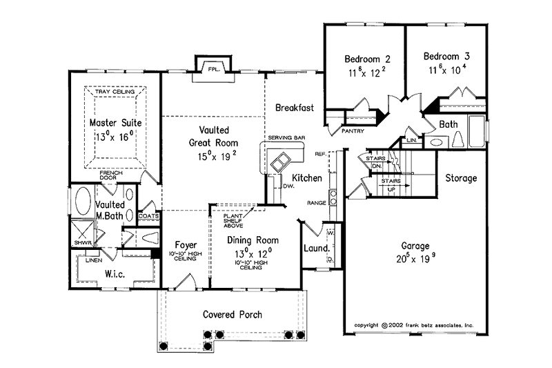 Dream House Plan - Floor Plan - Main Floor for Country House Plan #927-722 - 3 bed, 2 bath