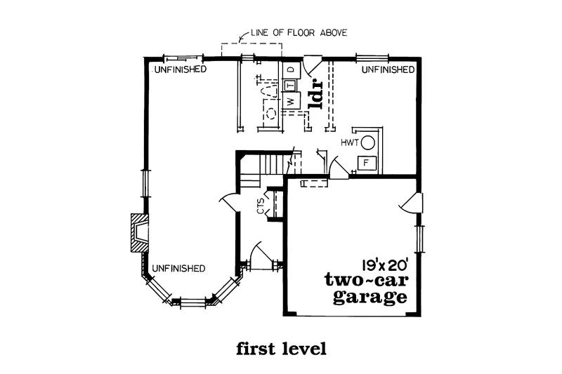 Dream House Plan - Floor Plan - Lower Floor for Country House Plan #47-719 - 3 bed, 2 bath