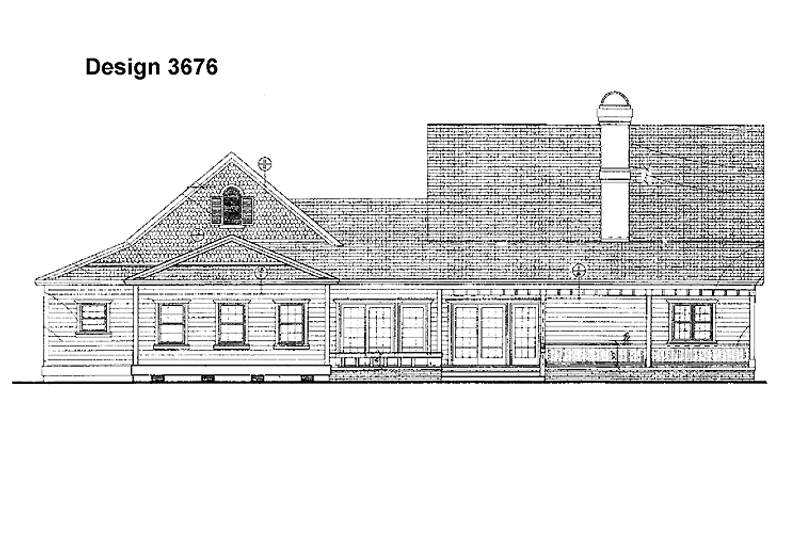 Home Plan - Exterior - Rear Elevation for Country House Plan #72-1019 - 3 bed, 2.5 bath