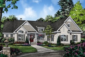 Ranch Exterior - Front Elevation Plan #929-1018