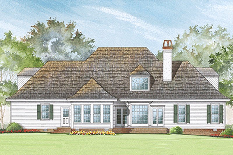 Dream House Plan - Rear view - 3100 square foot Southern home