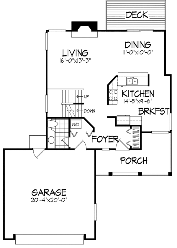 House Design - Country Floor Plan - Main Floor Plan #320-705