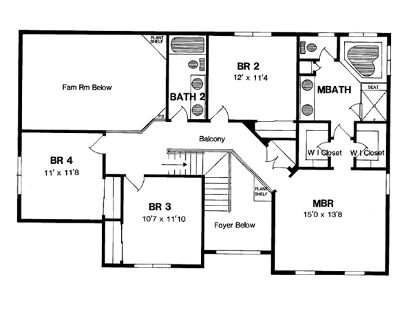 House Design - Colonial Floor Plan - Upper Floor Plan #316-224