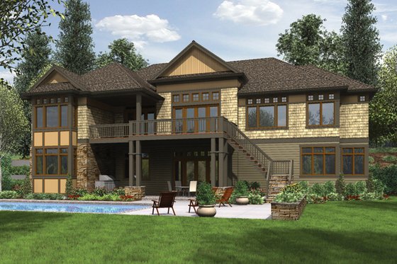 Exterior - Rear Elevation for Craftsman House Plan #48-904 - 5 bed, 4.5 bath