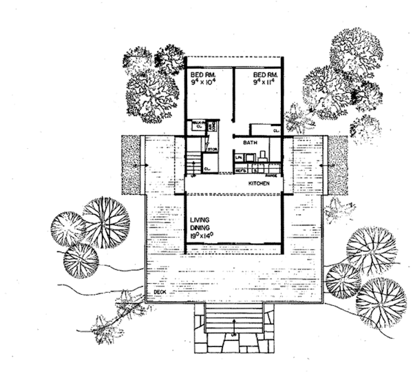 House Blueprint - Contemporary Floor Plan - Main Floor Plan #72-631