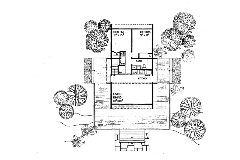 Dream House Plan - Floor Plan - Main Floor for Contemporary House Plan #72-631 - 3 bed, 2 bath