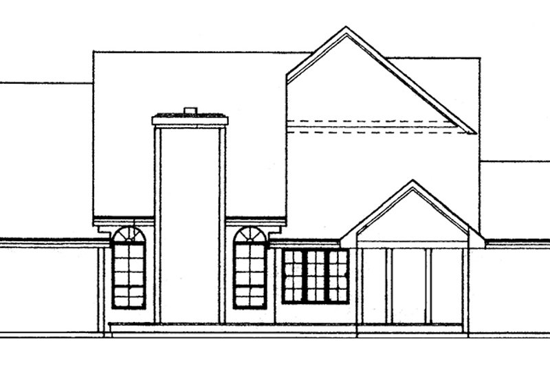 Home Plan - Exterior - Rear Elevation for Country House Plan #334-126 - 3 bed, 2.5 bath