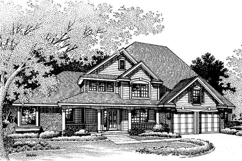 Home Plan - Exterior - Front Elevation 3 for Country House Plan #320-653 - 3 bed, 2.5 bath