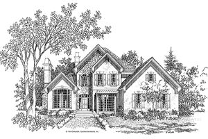 Exterior - Front Elevation 3 for European House Plan #929-199 - 3 bed, 2.5 bath