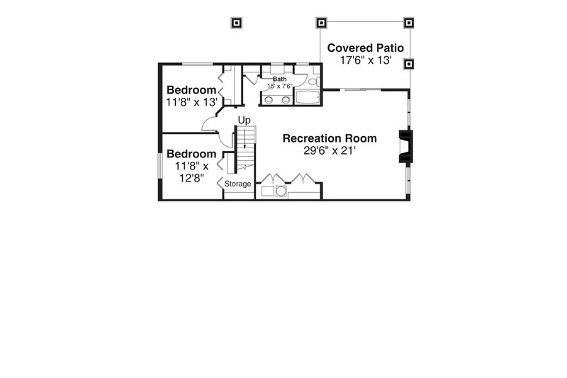 Dream House Plan - Floor Plan - Lower Floor for Craftsman House Plan #124-1164 - 3 bed, 2.5 bath