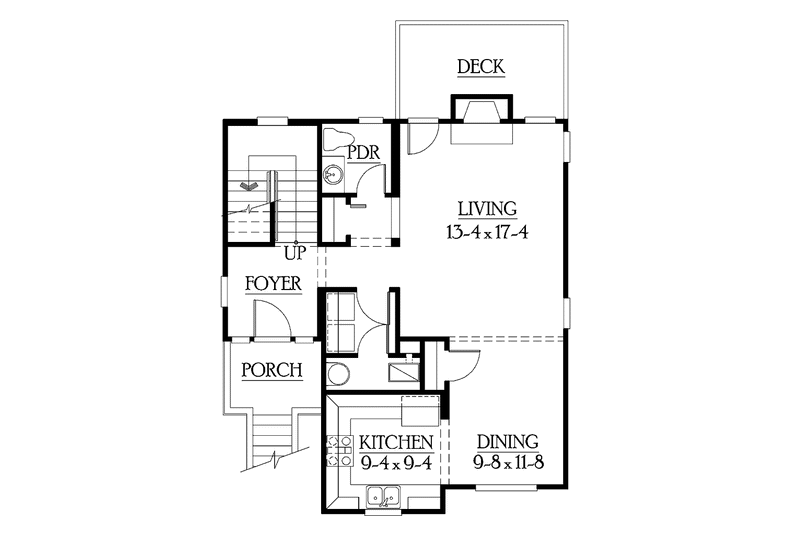 Home Plan - Floor Plan - Main Floor for Craftsman House Plan #132-286 - 3 bed, 2.5 bath