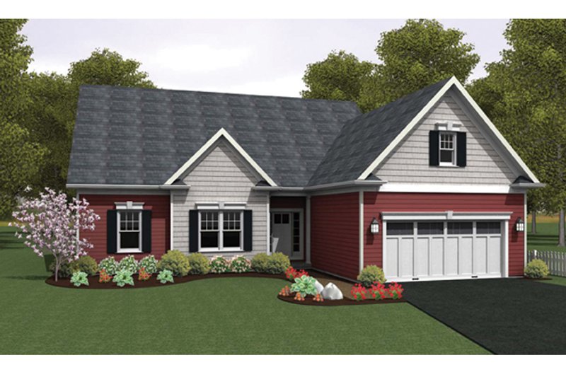 Dream House Plan - Exterior - Front Elevation 3 for Ranch House Plan #1010-29 - 2 bed, 2 bath