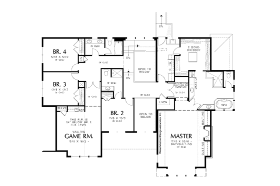Floor Plan - Upper Floor for Craftsman House Plan #48-853 - 4 bed, 3.5 bath