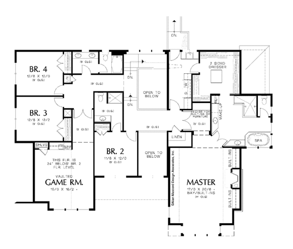 House Plan Design - Craftsman Floor Plan - Upper Floor Plan #48-853