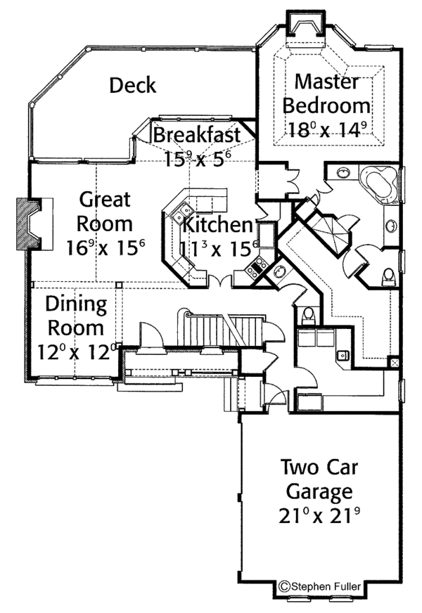 Dream House Plan - Country Floor Plan - Main Floor Plan #429-299