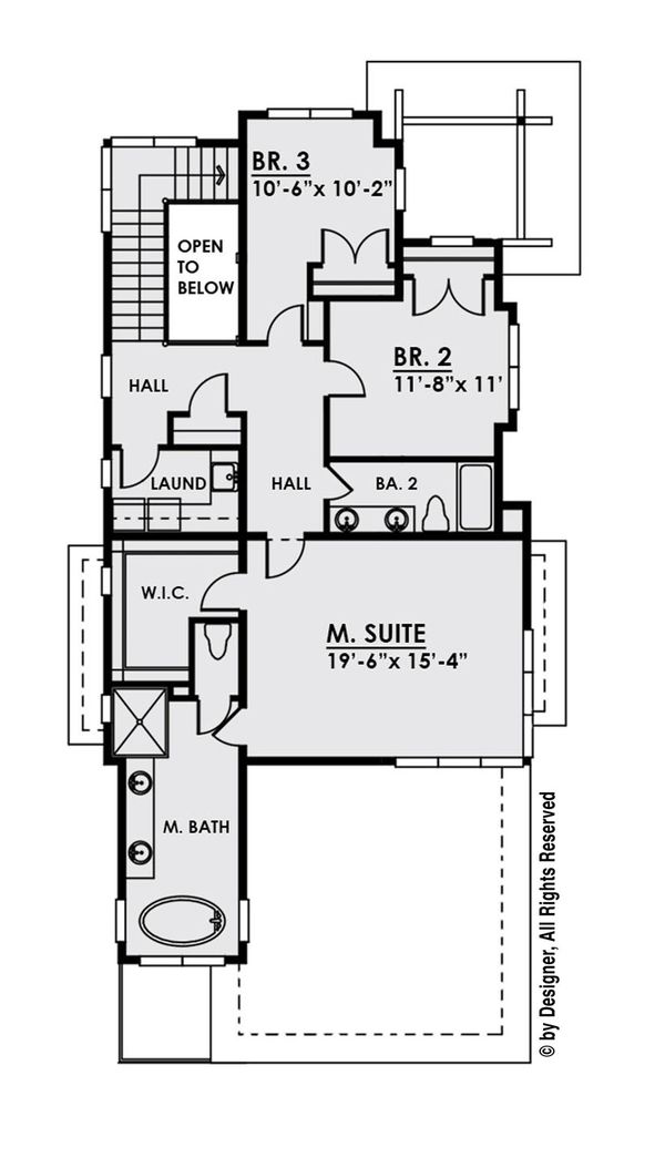 Home Plan - Contemporary Floor Plan - Upper Floor Plan #1066-33