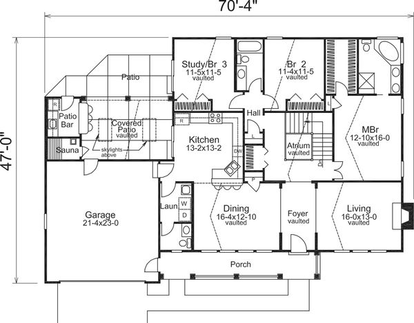 Dream House Plan - 1900 square foot 3 bedroom 2 1/2 bath country