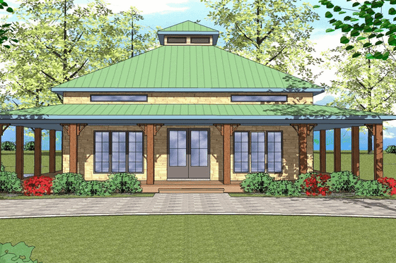 Exterior - Front Elevation for Southern House Plan #8-272 - 1 bed, 1.5 bath