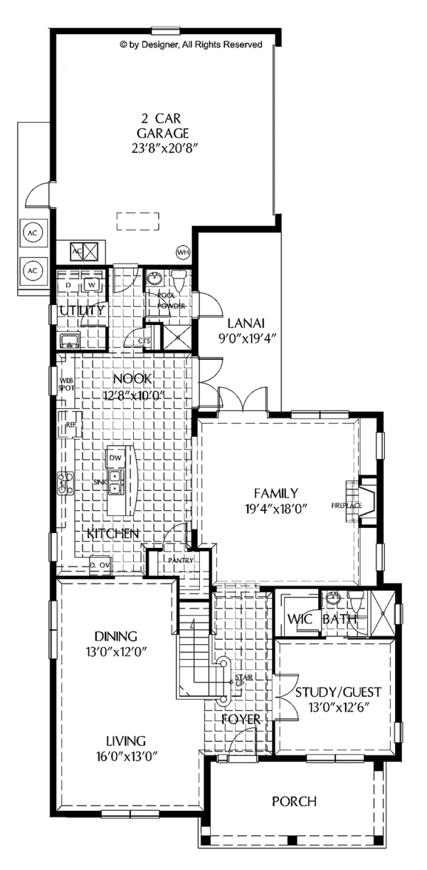Dream House Plan - Country Floor Plan - Main Floor Plan #999-174