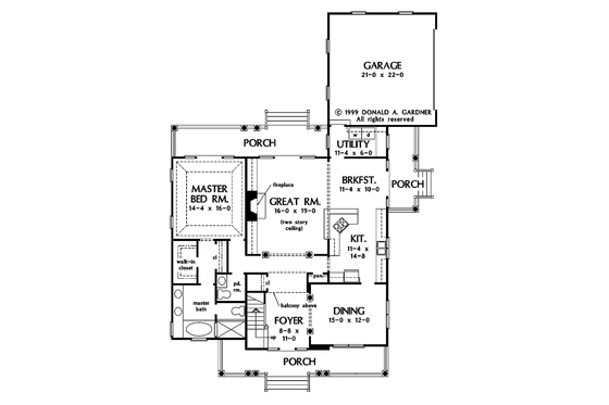Floor Plan - Main Floor for Country House Plan #929-502 - 4 bed, 2.5 bath