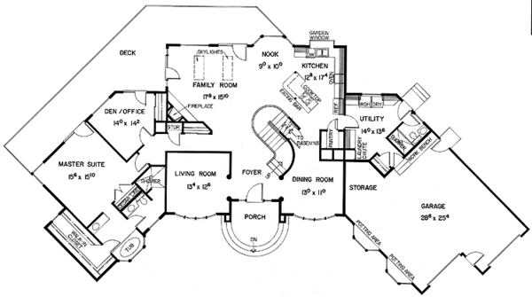 Architectural House Design - European Floor Plan - Main Floor Plan #60-806