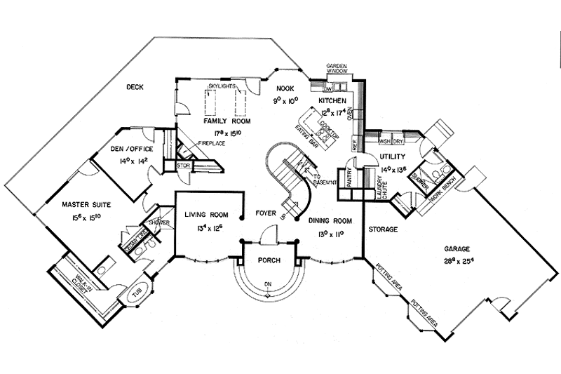 Home Plan - Floor Plan - Main Floor for European House Plan #60-806 - 3 bed, 3 bath