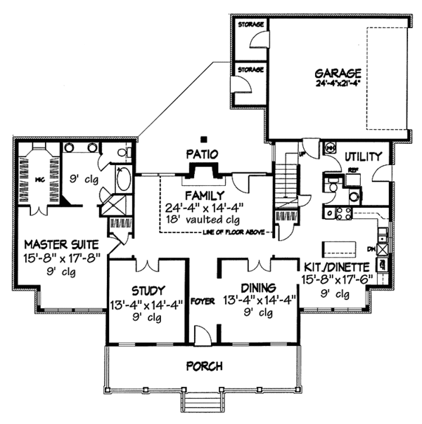 Architectural House Design - Country Floor Plan - Main Floor Plan #320-918