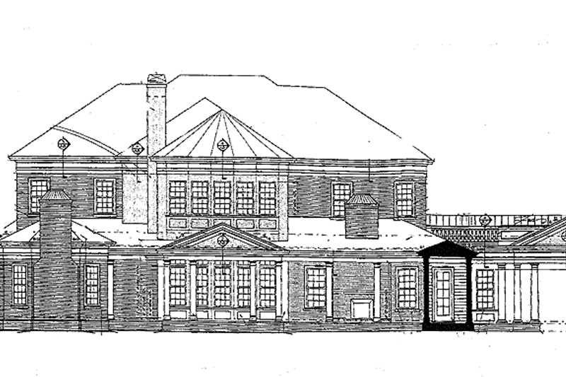 Home Plan - Exterior - Rear Elevation for Classical House Plan #429-438 - 5 bed, 5.5 bath