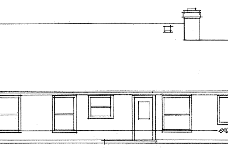 House Blueprint - Exterior - Rear Elevation for Ranch House Plan #472-56 - 3 bed, 2 bath