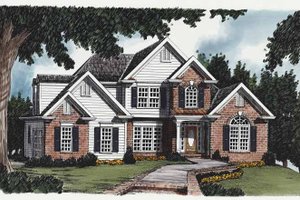 Colonial Exterior - Front Elevation Plan #927-205
