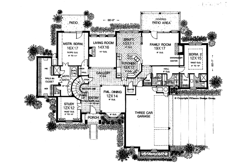 Architectural House Design - Floor Plan - Main Floor for Country House Plan #310-1107 - 4 bed, 3.5 bath