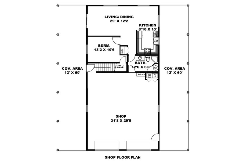 Dream House Plan - Floor Plan - Main Floor for Craftsman House Plan #117-1057 - 1 bed, 1 bath