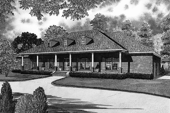 Exterior - Front Elevation 3 for Country House Plan #17-2680 - 4 bed, 2.5 bath