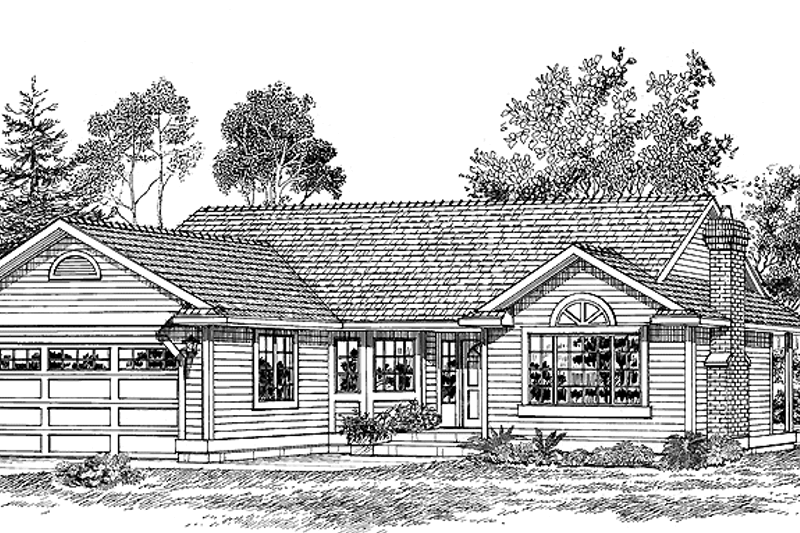House Blueprint - Ranch Exterior - Front Elevation Plan #47-802