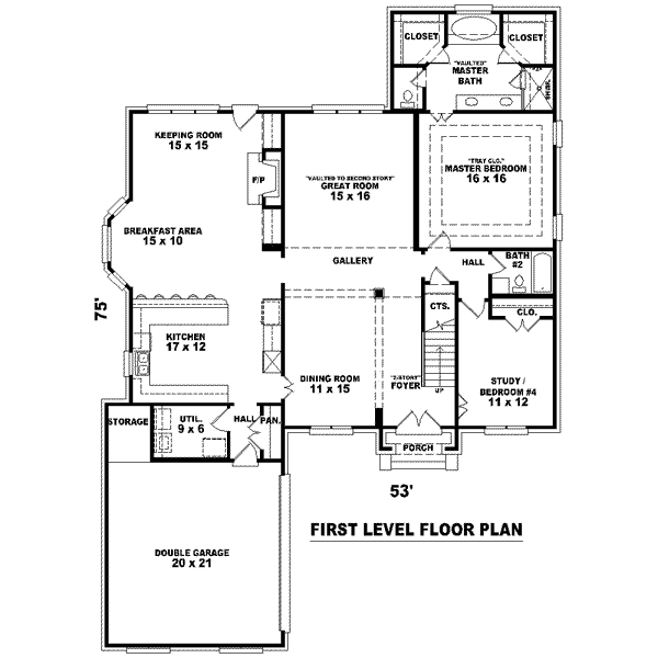 Colonial Floor Plan - Main Floor Plan #81-1563