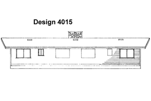 Exterior - Rear Elevation for Contemporary House Plan #72-1055 - 4 bed, 2 bath