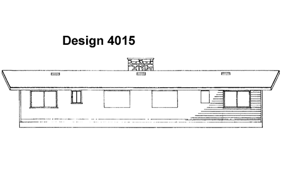 Exterior - Rear Elevation for Contemporary House Plan #72-1055 - 4 bed, 2 bath