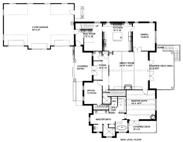 Bungalow Floor Plan - Main Floor Plan #117-624